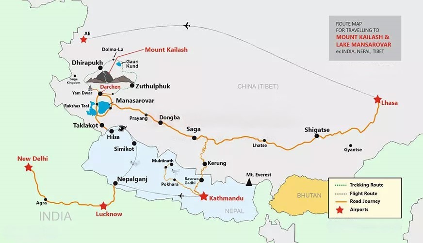 Kailash Luxury Tour via Lhasa and Ali Map